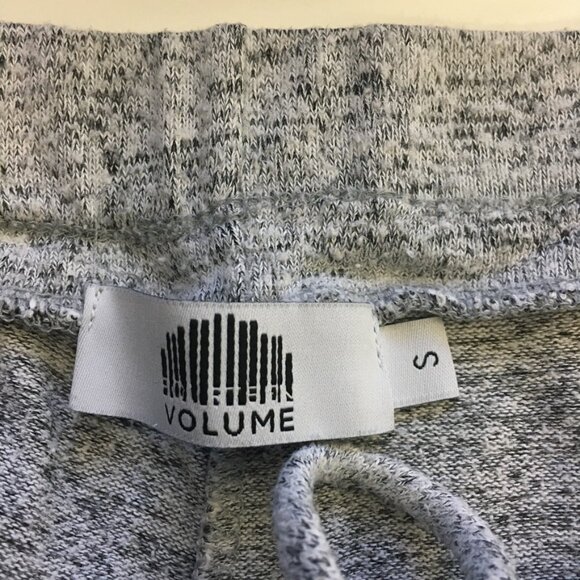 Volume Womens Small Jogger Made in USA Heather Gray 3 White Stripe Drawstring - Picture 10 of 12